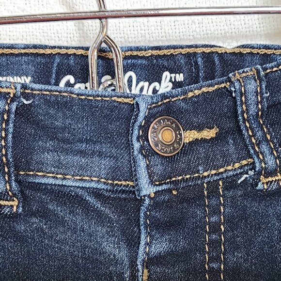 Cat and Jack Dark Wash Denim Slip On Adjustable Waist Stretch Skinny Jeans Sz 5T - Picture 7 of 16